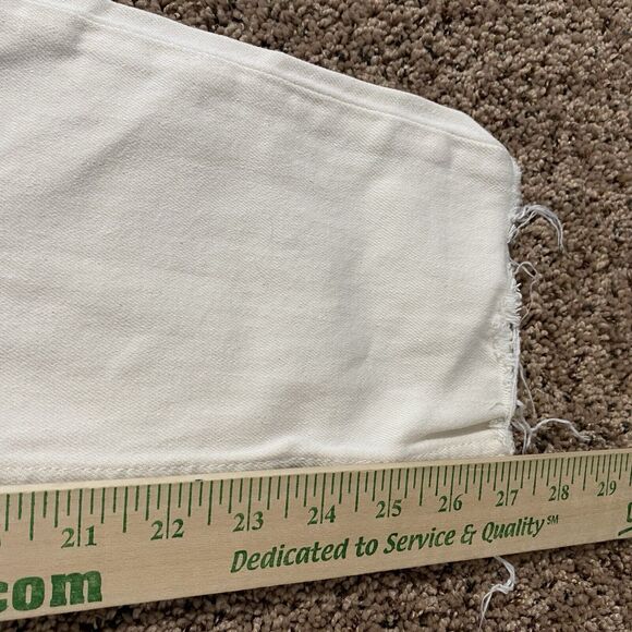 RE/Done Orginals 90s High Rise Ankle Crop Jeans Size 26 Cream White - Picture 11 of 11